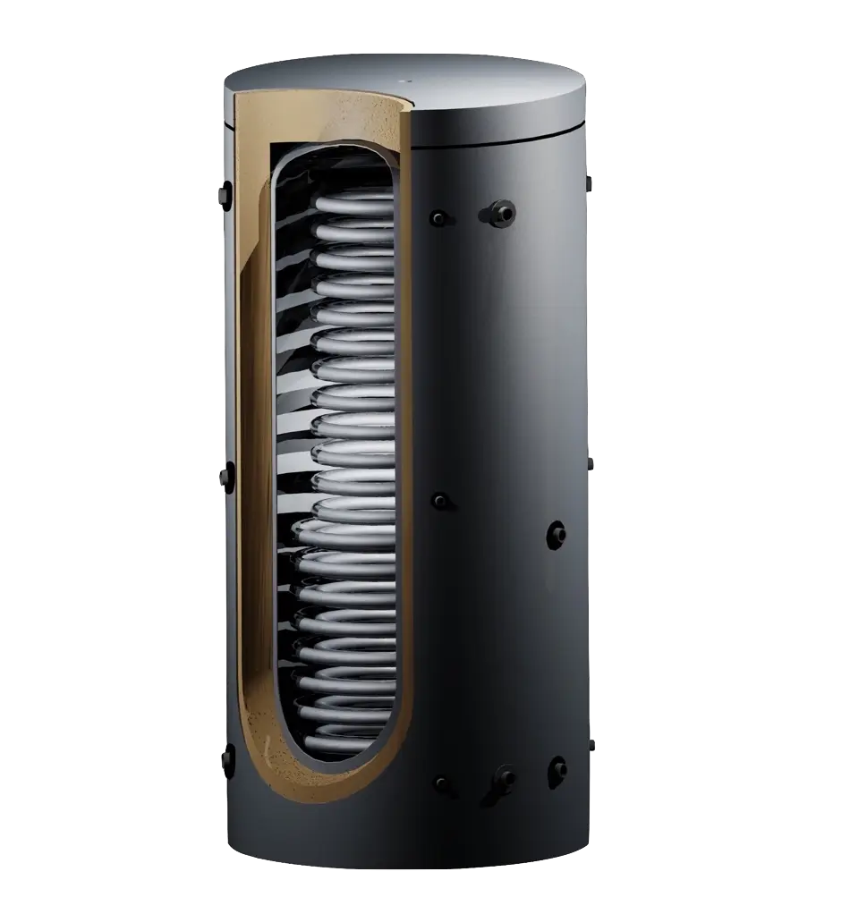 Hygienepufferspeicher PHS 800 – 800 L mit 7,5 m² Edelstahl-Wellrohr & 3,2 m² Solarwärmetauscher Prinz Thermotechnik GmbH