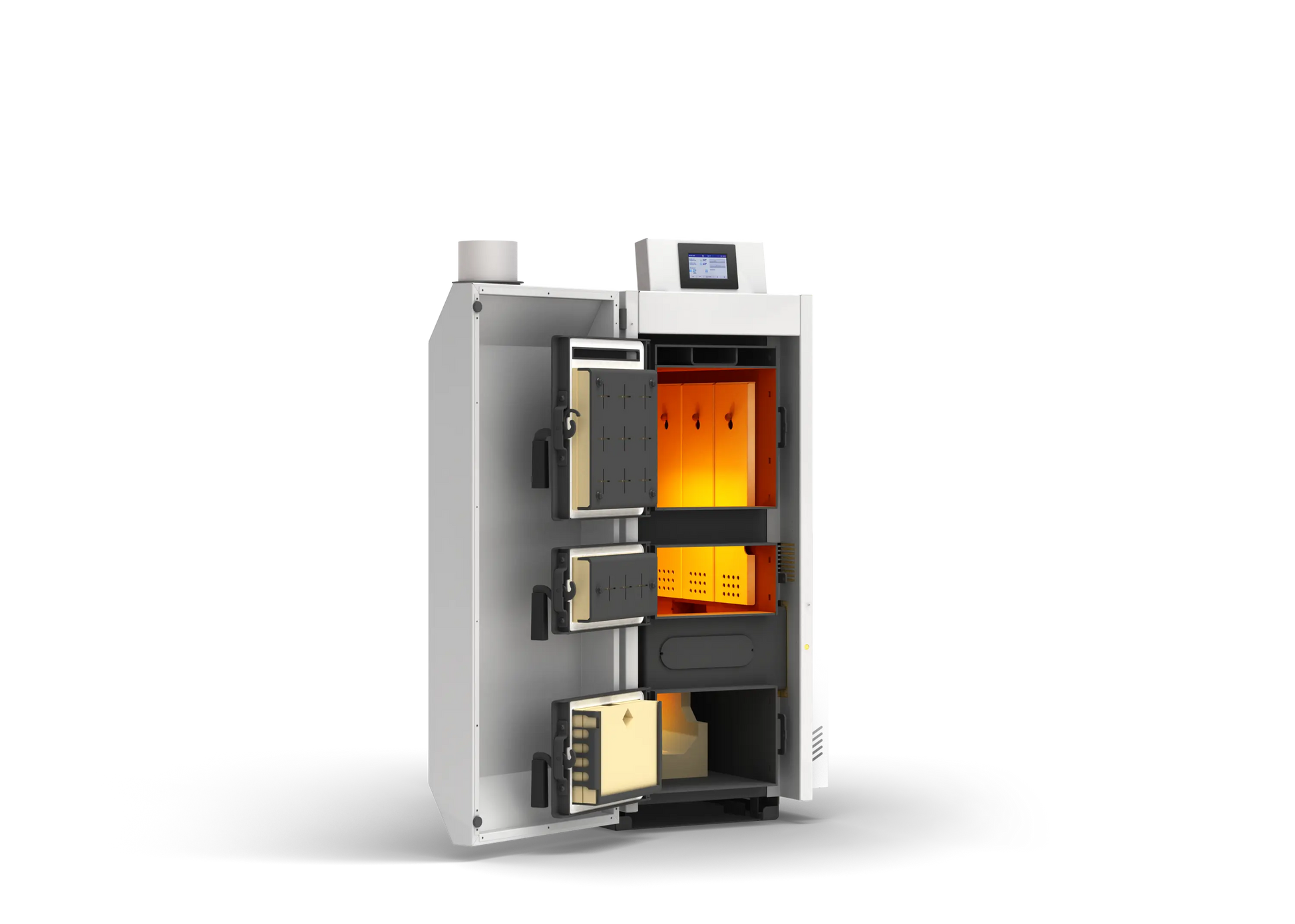 Scheitholzkessel HVG III 30 – 29 kW Lambda mit Zubehörpaket, Zugbegrenzer, Kesselsicherheitsgruppe & Kesselrücklaufanhebung NMT Heizsysteme