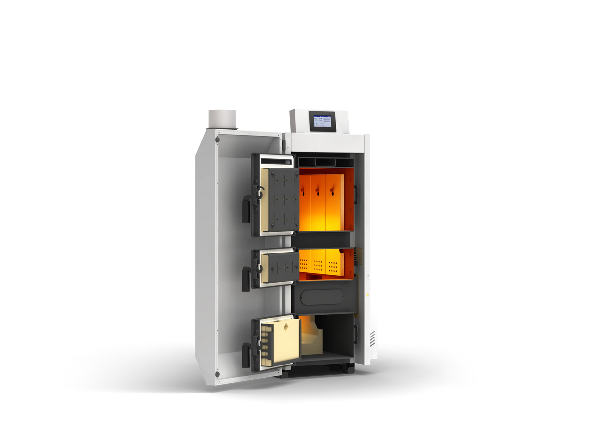 Scheitholzkessel HVG III 30 – 29 kW Lambda | Komplettpaket mit Zubehör – Produktansicht 4 | NMT Heizsysteme